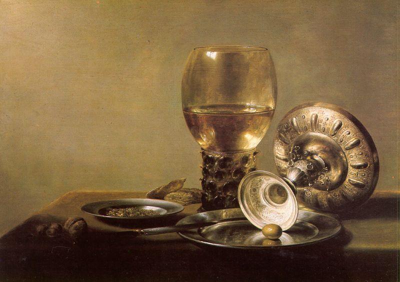 Pieter Claesz Still Life with Wine Glass and Silver Bowl oil painting image
